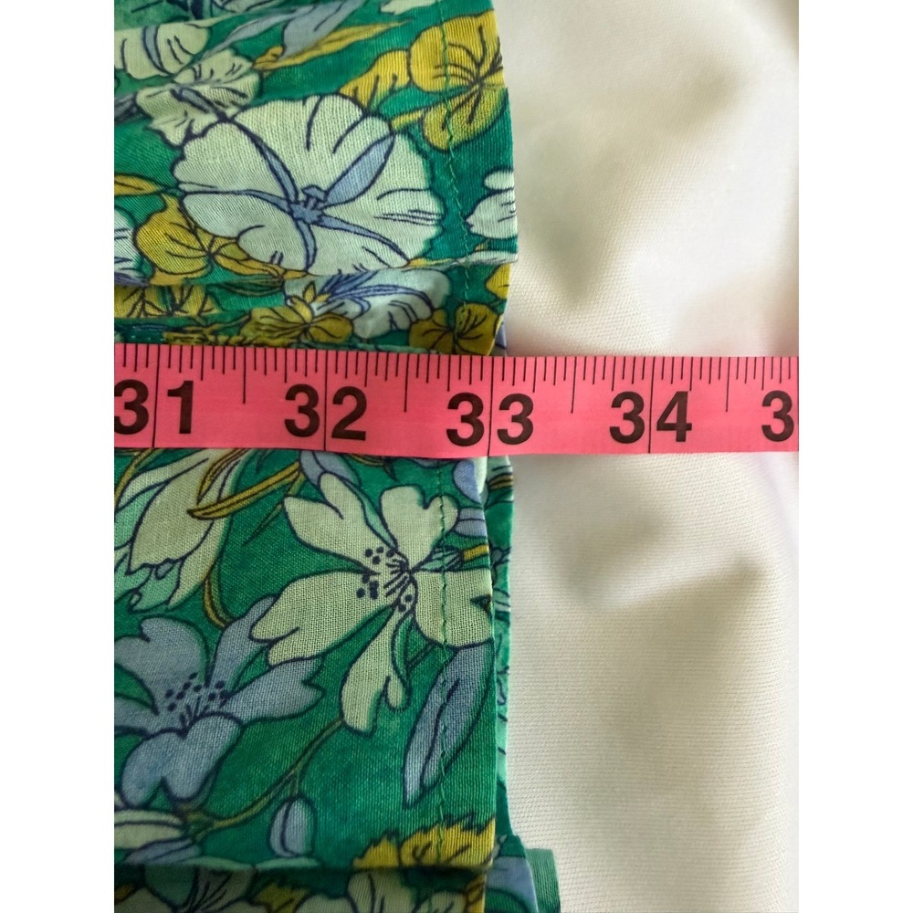 J.Crew Button-Front Cotton Voile Cover-Up Dress Aqua Blooms Blue Green Size XS - Picture 10 of 10